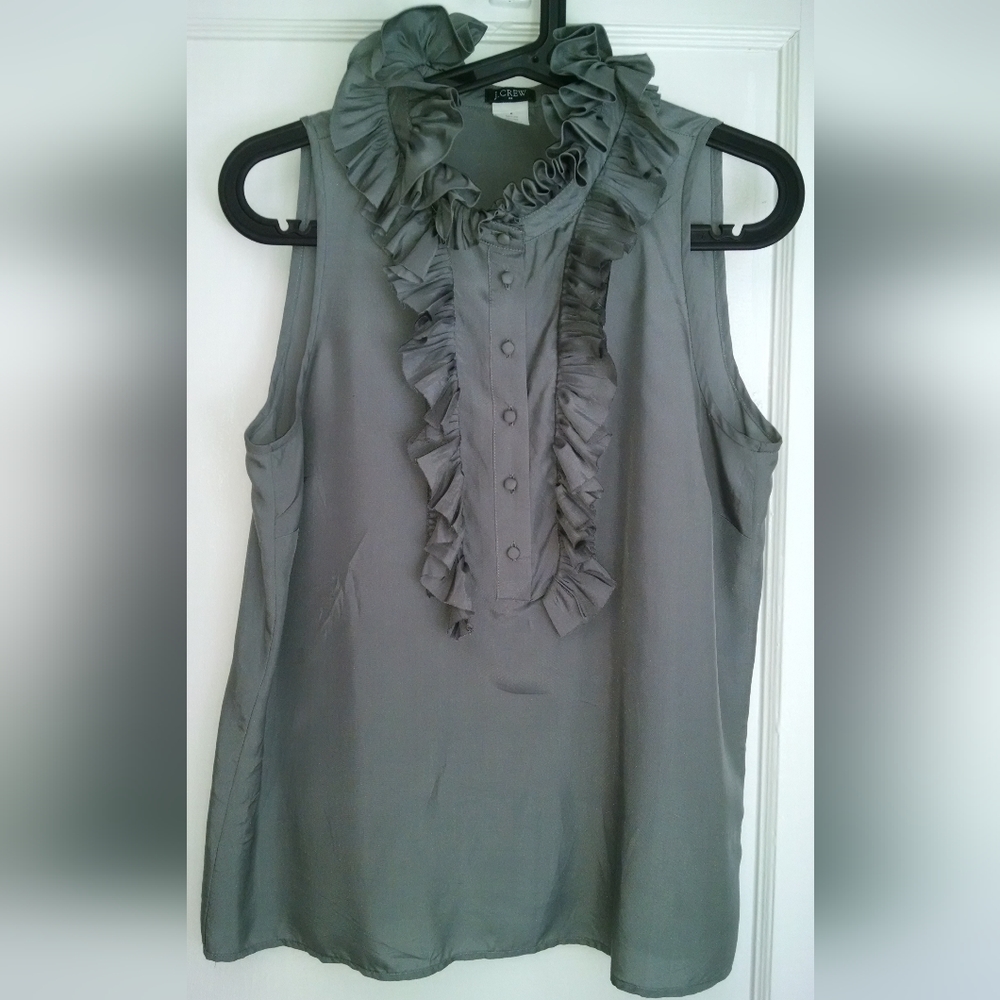 J.Crew Silk Ruffle Blouse